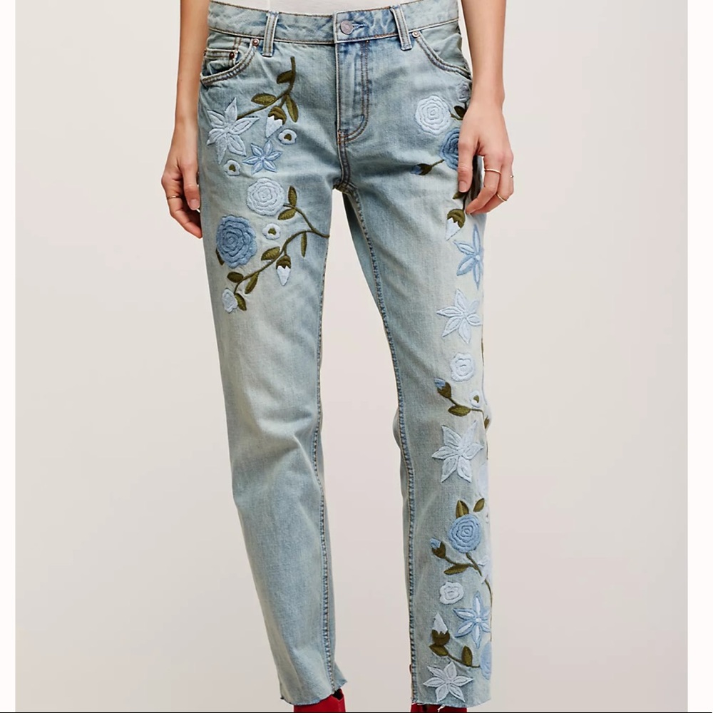 Free people shower me with flowers denim jeans